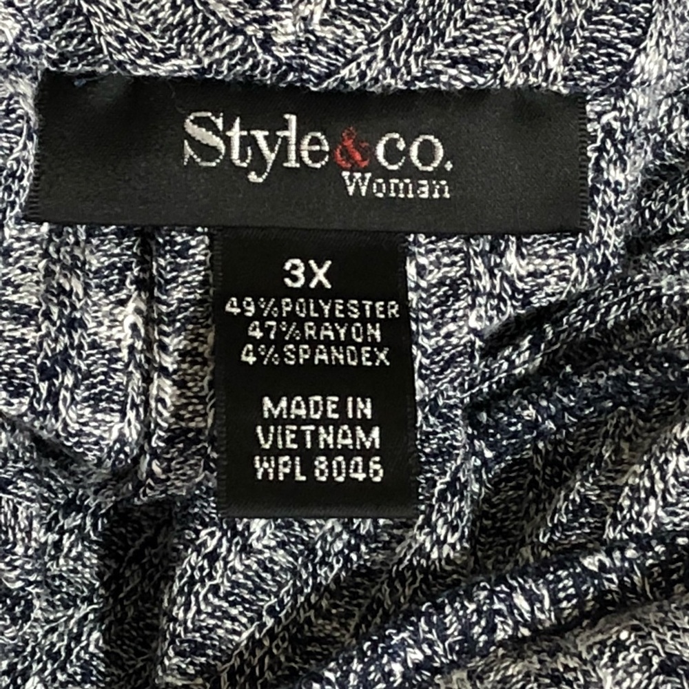 Style &n Co Cowl Neck Marled Full Top 3X - Picture 4 of 8